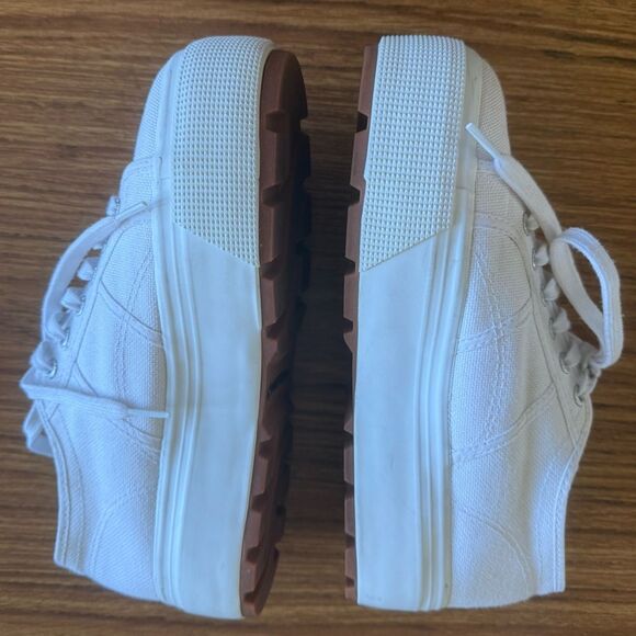 Superga - platform white canvas sneakers Unisex - US W 9 1/2, M 8, EU 41 - Picture 3 of 11